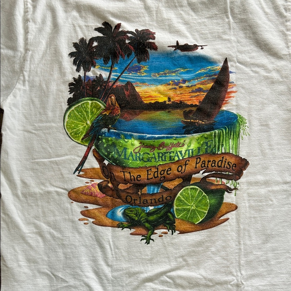 White  Margaritaville Jimmy Buffett  Graphic T-Shirt